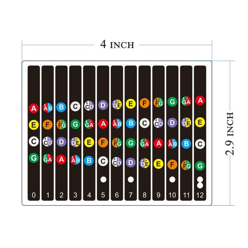 Koldot Ukulele Fretboard Stickers - Chord Fret Stickers & Note Sticker for Soprano, Concert & Tenor - Finger Guide for Ukulele Beginner 2PC - Image 2